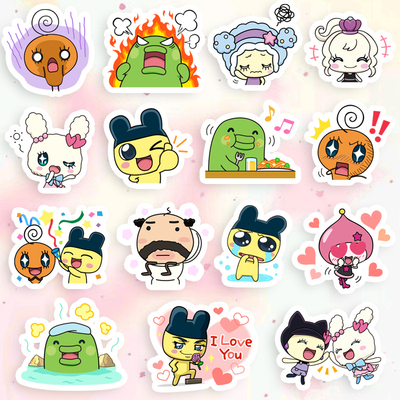 日本拓麻歌子贴纸Tamagotchi电子宠物三丽鸥滴胶手机防水行李箱贴