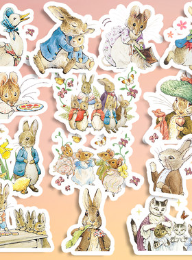 可爱Peter Rabbit彼得兔邦尼小兔手账手机壳笔记本IPAD防水贴纸