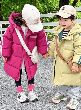 2025新款男女童中长款加厚棉服