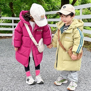 儿童羽绒棉服中长款冬装加厚外套3到4岁5男小孩6棉衣服7宝宝女童8
