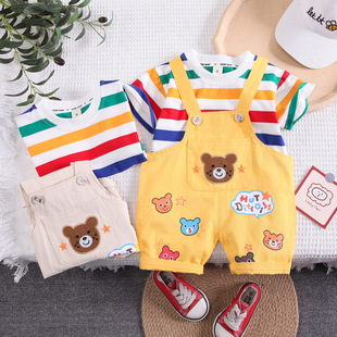 男宝宝夏装1岁半一5八8六10九11十9个月夏季婴儿衣服夏天分体套装