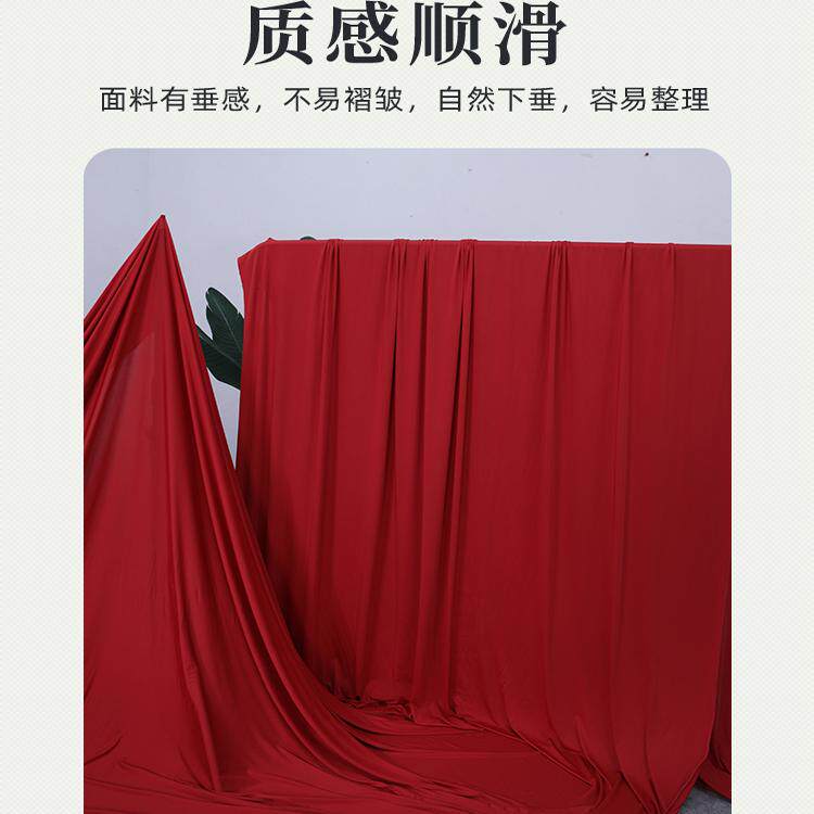 红色四面弹力牛奶丝新款中式婚礼