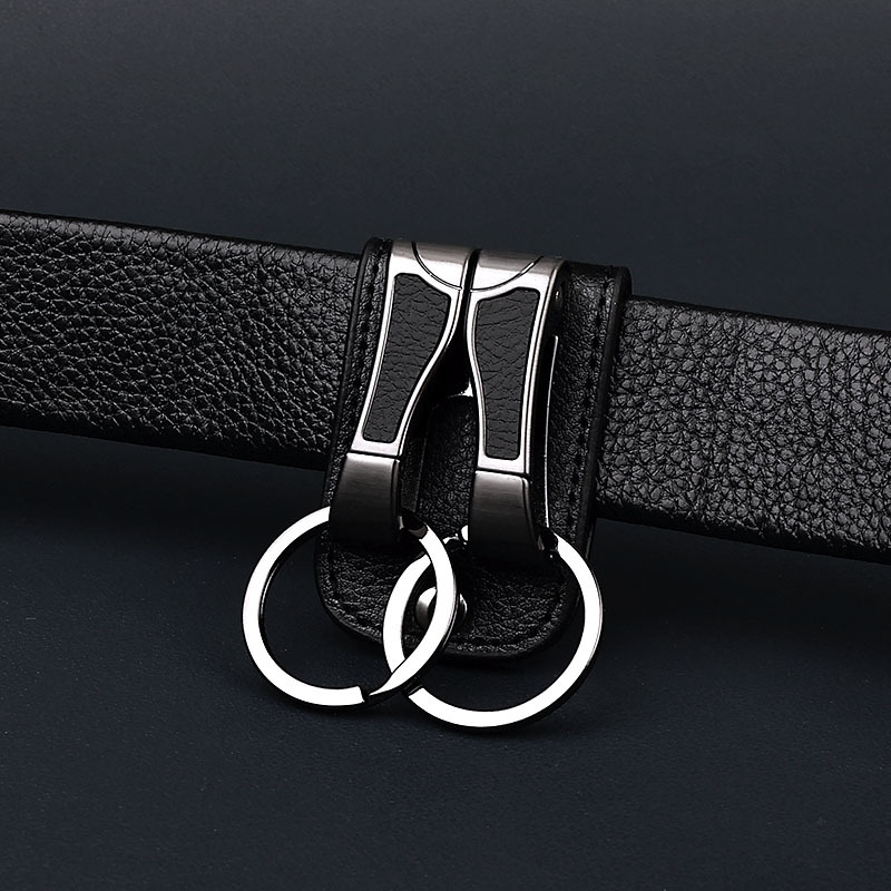 钥匙扣皮带腰挂男士真皮穿腰带锁匙扣高档皮质钥匙链创意