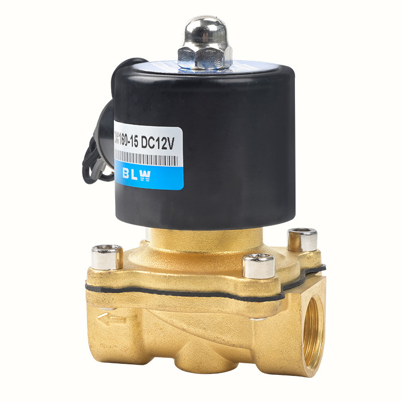 常闭气动电磁阀水阀2W电动阀门4分DC24V水开关控制气阀AC22