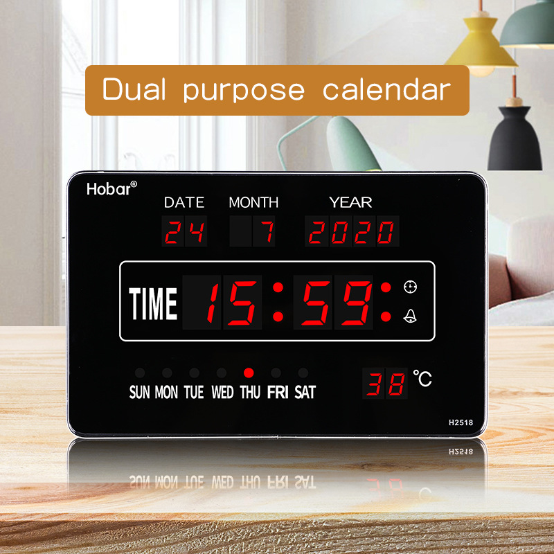 历2518电子台历时钟 壁挂式 台式万年历电子钟厂家