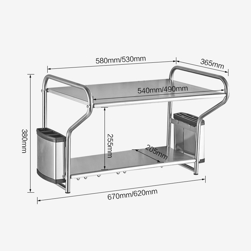 特不锈钢微波炉挂架壁挂式置物架厨卫置物架厨房刀筷收纳