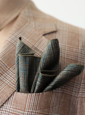 春意翠绿 复古绅士口袋巾绿色咖啡色米白可单独搭配使用西装方巾