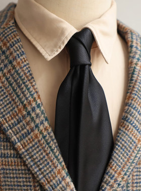 每条都是上班标配黑色酒红灰色纯色韩版领带男 商务8CM正装礼盒装