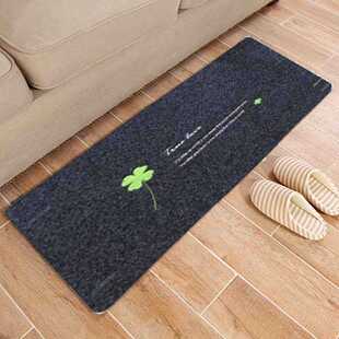 众诺中田厨房地垫 长条浴室防滑垫入户门垫子床边飘窗垫 黑灰色u.