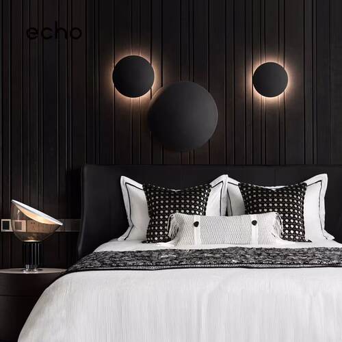 echo别墅样板间咖色床上抱枕Velvet pillows高档奢华卧室床品整套