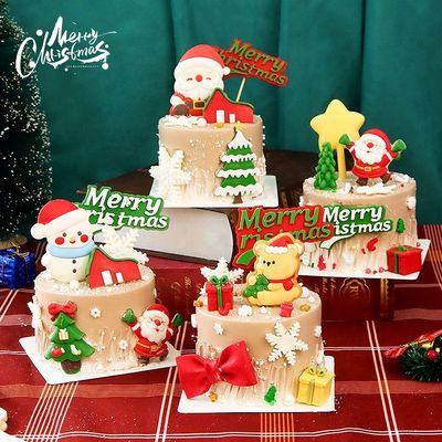 圣诞节蛋糕装饰插件圣诞老人雪人