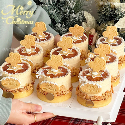 圣诞节快乐英文字牌姜饼人饼干