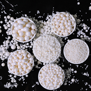 白色糖珠蛋糕装 饰珍珠糖彩色圆珠西点冰淇淋纸杯甜品烘焙材料商用