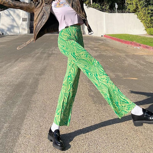 High Waist Flared Trousers Jogger Women Pant Streetwear