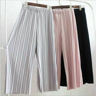 Leg pants high waist casual loose culottes trousers宽松裙裤