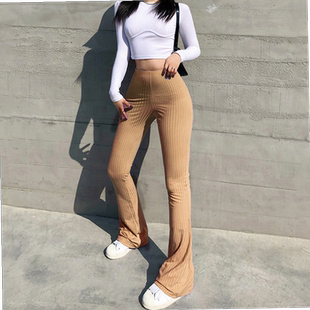 Women waist micro trouse high casual fitting tight stretch