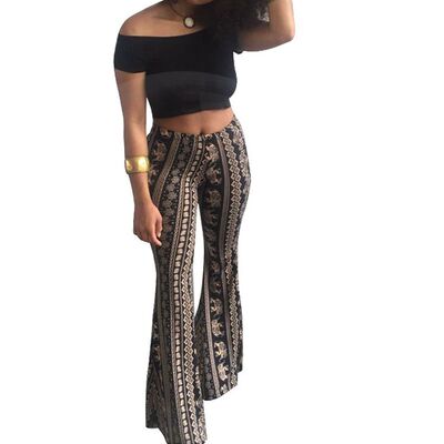 High waist flared trousers