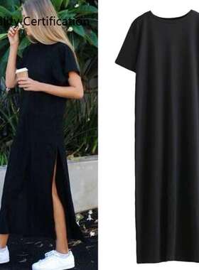 Loose Casual Simple Designer Pure Black Hem