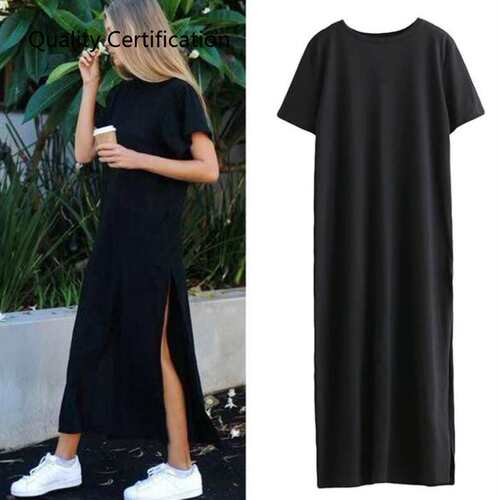 Loose Casual Simple Designer Pure Black Hem