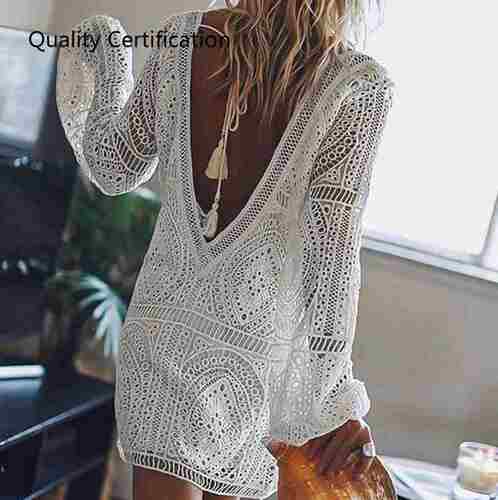 Contrast Ruffles Floral Mini Party Hollow out Dress