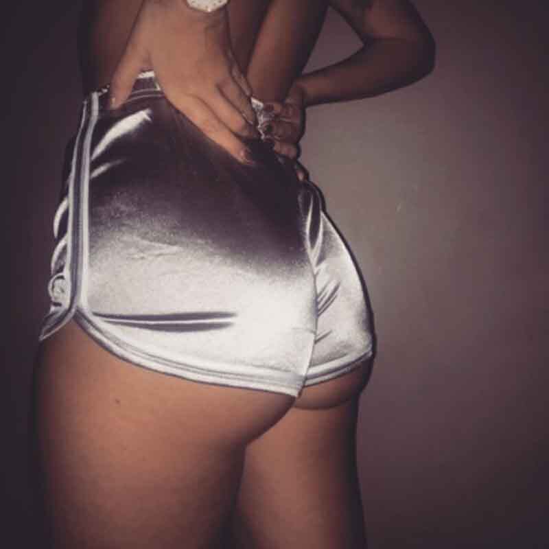 光面松紧高腰短裤光面松紧腰短裤