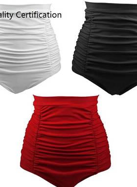 Pleated pleated swimming trunks, plus size suitable for wome