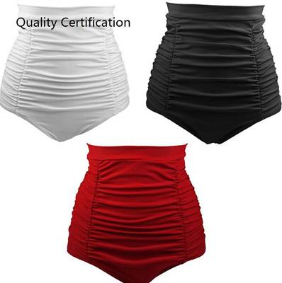 Pleated pleated swimming trunks, plus size suitable for wome
