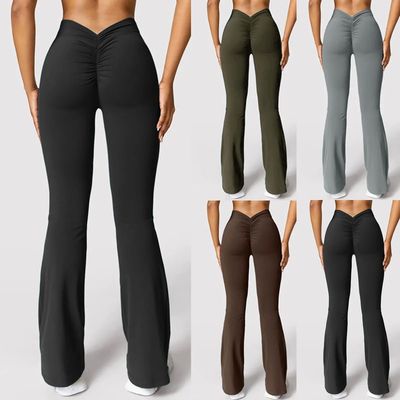 高腰提臀无痕微喇瑜伽裤女