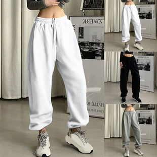 fit wide leg Loose 束脚显瘦休闲阔腿卫裤 slim sweatpants and