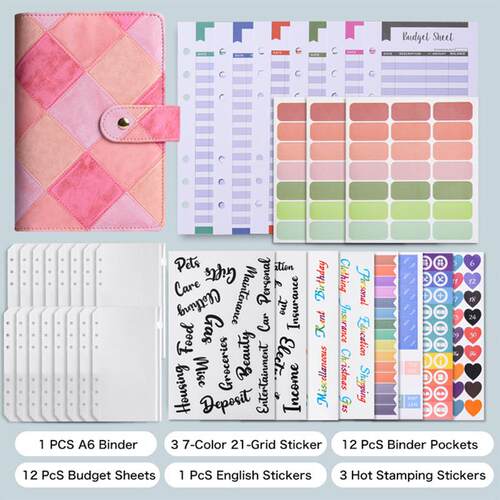 Scrap Macaron A6 Binder Notebook Budget Cash Book Notebook
