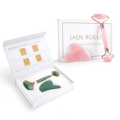 Quartz Jade Roller Heart Guasha Scraping Board Slimming Face