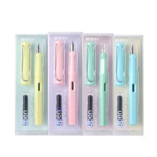 1 Pens Replaceable Ink Sac Fountain Pen EF Nib Blue Ink Indi