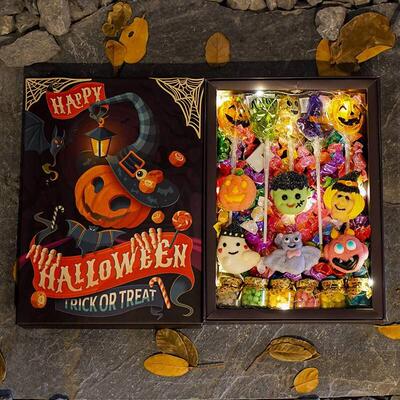 Halloween candy lollipop entertainment trick candy Gift box