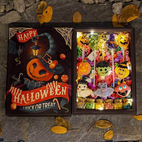 Halloween candy lollipop entertainment trick candy Gift box