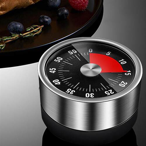 Mechanical Kitchen Timer No Battery Alarm Magnetic Clock