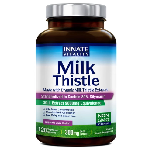 美国Innate Vitality 30:1 有机牛奶蓟9000毫克80%水飞蓟素类黄酮