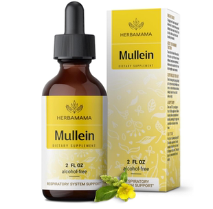 美国HERBAMAMA Mullein 肺滴剂 毛蕊叶提取物无糖肺部清洁补充剂