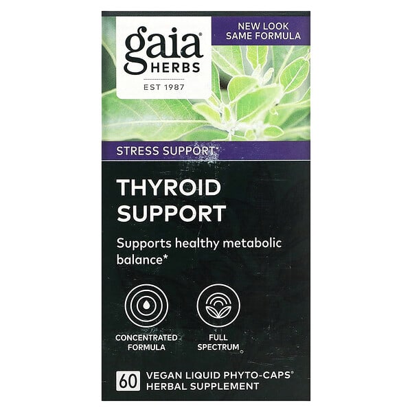 美国Gaia Herbs 甲状腺帮助 60 粒全素液体素食胶囊