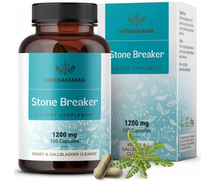 美国HERBAMAMA 碎石器Chanca Piedra1200毫克胆囊清洁和肾脏100粒