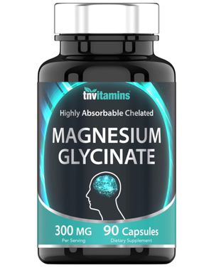 美国纯螯合双甘氨酸镁粉末补充剂Glicinato de Magnesio90粒300mg