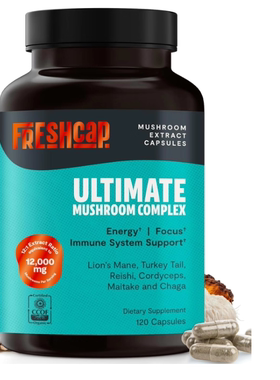 美国FreshCap 蘑菇补充剂 12000 毫克 益智大脑补充剂记忆力120粒