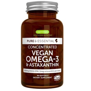 美国Igennus素食Omega-3天然甘油三酯藻油DHA和EPA脂肪酸补充剂