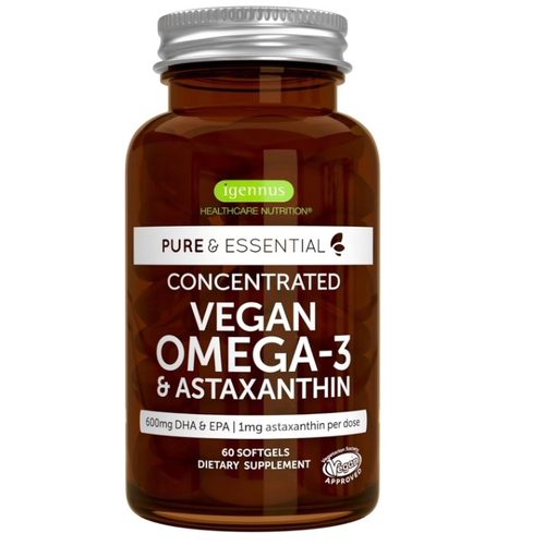 美国Igennus素食Omega-3天然甘油三酯藻油DHA和EPA脂肪酸补充剂