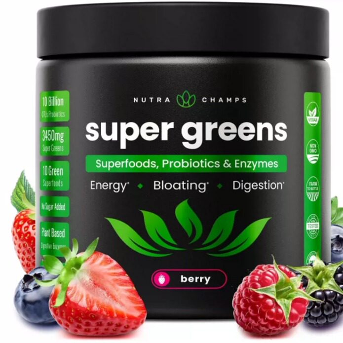美国SuperGreens 40多种 益生菌和酶能量消化肠道健康和腹胀 水果