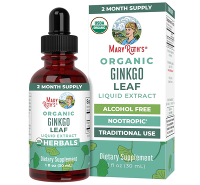 美国MaryRuth Organics 银杏叶液体滴剂 循环系统和神经系统健康