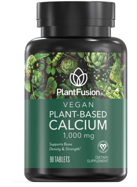 美国PlantFusion 素食钙优质植物基钙1000 毫克镁D3,K2 和硼 90粒