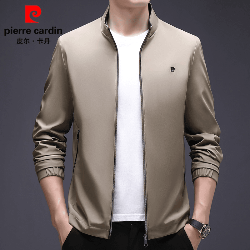 皮尔卡丹秋季新款男士立领夹克衫