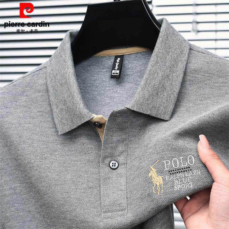 皮尔卡丹男士纯棉POLO衫2025夏季新款中老年商务休闲翻领短袖t恤