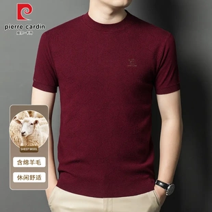 打底针织衫 高档桑蚕丝羊毛T恤衫 2025新款 男士 秋冬季 皮尔卡丹短袖