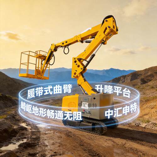 履带式曲臂升降平台 崎岖泥泞野外作业 柴油动力 高空作业平台